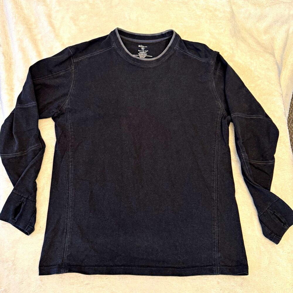 Kuhl Born in the Wild Wildfire Men's Long Sleeve Crew Neck T-Shirt Black XL